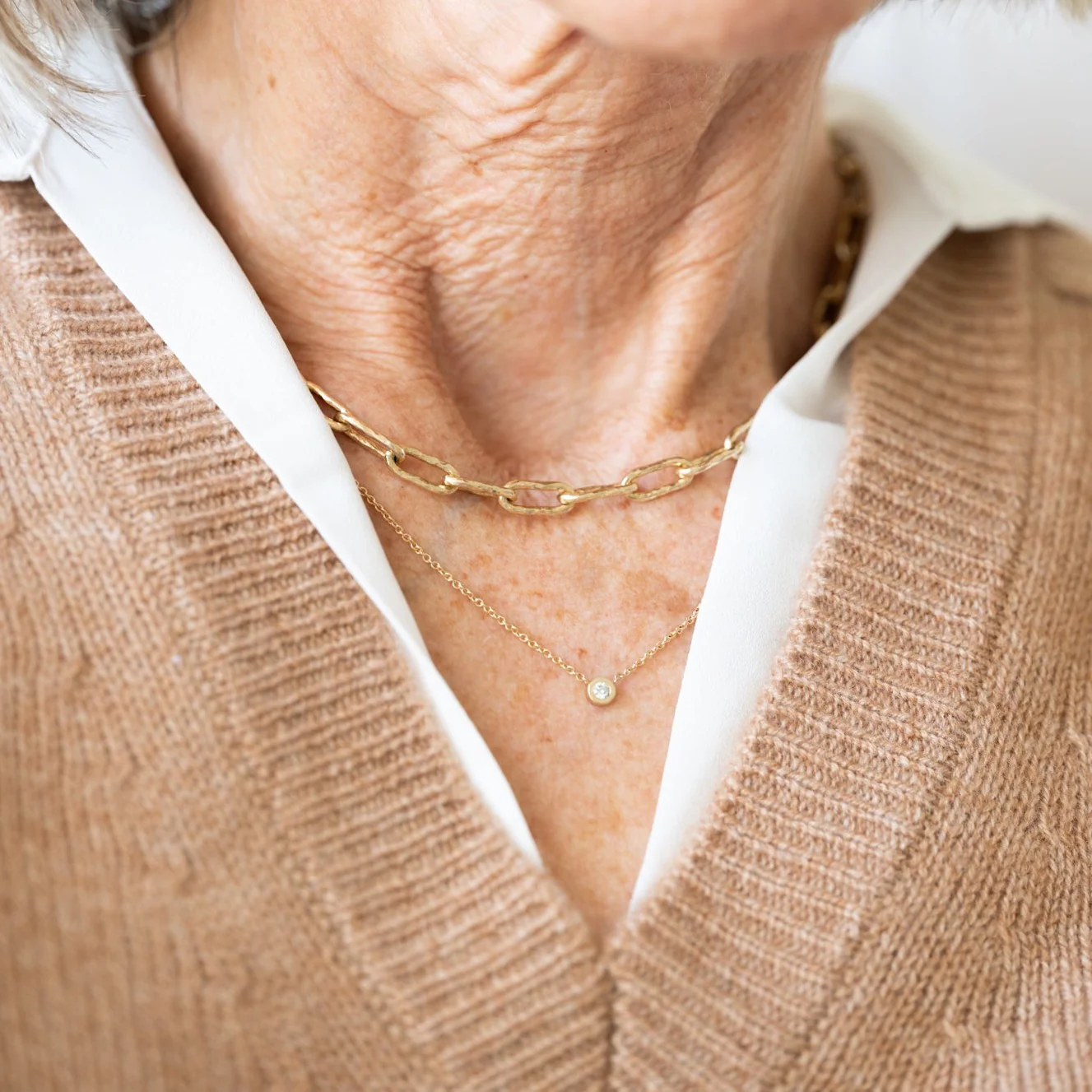 The Hammered Chain Link Necklace - Image 3